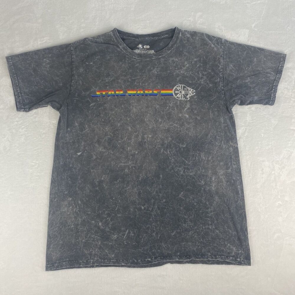 Disney Star Wars Pride Design Graphic Shirt Large Gray Crewneck Short Sleeve